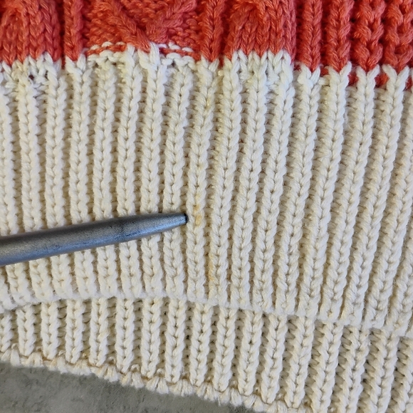 Vintage L Simbury Striped Cable Knit Sweater Vest Grandmacore Size Medium - Picture 9 of 13